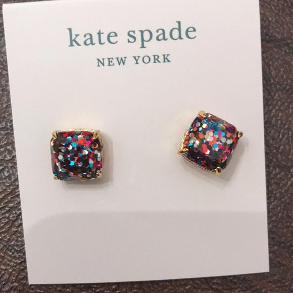kate spade Jewelry - 🆕 Kate Spade square mini small stud multi glitter earrings
